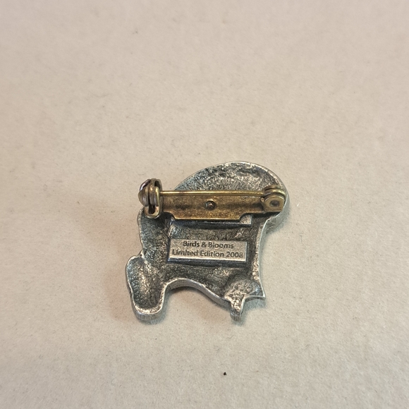 Lot Of 2 Vintage Pewter Birds And Blooms Brooches Pins 2000 2008 - Picture 6 of 6